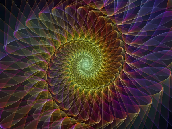 Spiral Geometry Series Background Design Spinning Vortex Fractal Elements Subject — Stock Photo, Image