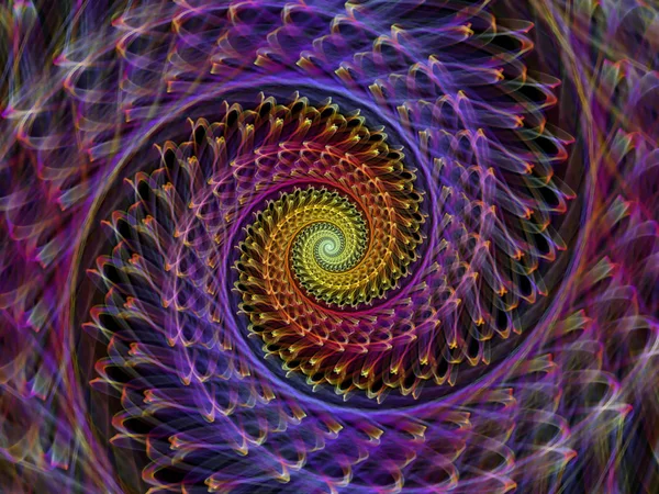 螺旋几何系列 科学学科分形元素旋涡背景设计 — 图库照片