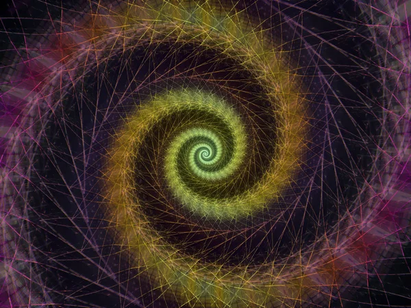 スパイラル形状のシリーズ 幾何学 科学の主題上のフラクタルの要素の回転渦の背景デザイン — ストック写真