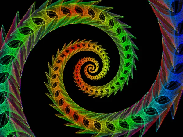 Spiral Geometri Serien Abstrakt Bakgrund Gjord Spinning Virvel Fraktal Element — Stockfoto