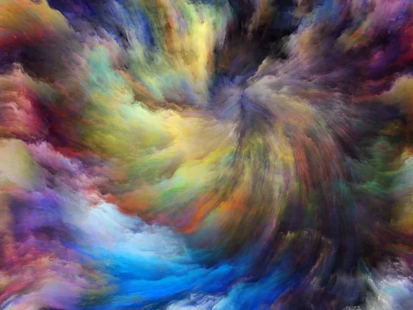 Girdap Döndürme ve Girdap serisi. Sanat, yaratıcılık ve hayal gücü konularında bir metafor olarak tuval üzerinde yaratıcı renk ve hareketin düzenlenmesi