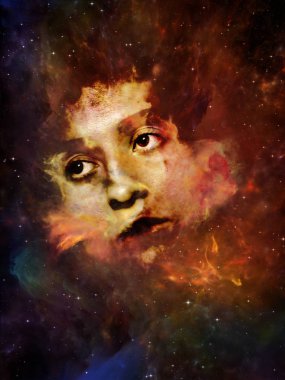 Sizin serisi Bulutsusu. Tasarım alanı Bulutsusu ve kadın portre algı, hayal gücü, iç dünya ve insan aklının konusunda bir metafor olarak oluşan