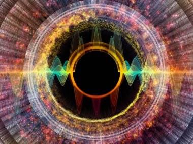 Dalga fonksiyonu serisi. Renkli sinüs titreşimler kompozisyon, ışık ve fraktal öğeleri için ses ekolayzer, projelerde müzik spektrum ve kuantum olasılık