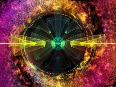 Dalga fonksiyonu serisi. Renkli sinüs titreşimler etkileşimi, ses ekolayzer, konu üzerinde öğeleri ışık ve fraktal müzik spektrum ve kuantum olasılık