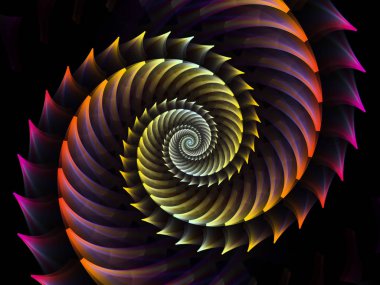 Sarmal geometri serisi. Fraktal öğeleri bir fon olarak matematik, geometri ve bilim projeler için uygun iplik girdap bileşimi