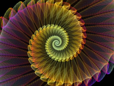 Sarmal geometri serisi. Fraktal öğeleri bir fon olarak matematik, geometri ve bilim projeler için uygun iplik girdap bileşimi