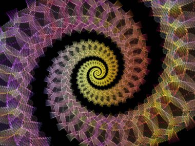 Sarmal geometri serisi. Fraktal öğeleri bir fon olarak matematik, geometri ve bilim projeler için uygun iplik girdap bileşimi