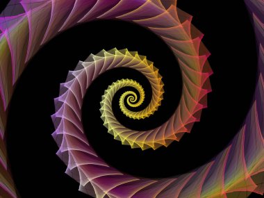 Sarmal geometri serisi. Sanatsal soyutlama fraktal öğeleri matematik, geometri ve bilim konusunda iplik girdap oluşur