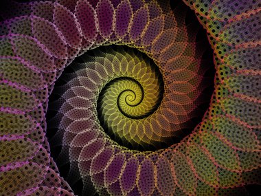 Sarmal geometri serisi. Matematik, geometri ve projelerde kullanılmak üzere fraktal öğelerin girdap iplik arka plan yaptı