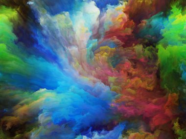 Soyut renk serisi. Renkli boya üzerine yağlıboya sanat, yaratıcılık ve hayal gücü ile ilgili projelerde uygun hareket soyut kompozisyon