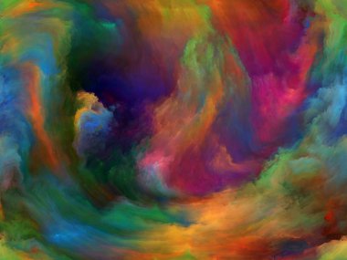 Soyut Renk serisi. Sanat, yaratıcılık ve hayal gücü üzerine projeler için tuval üzerinde hareket halindeki renkli boyanın bileşimi