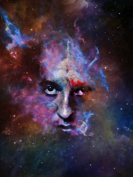 Nebula You Абстрактный Дизайн Женского Портрета Космической Туманности Тему Восприятия — стоковое фото