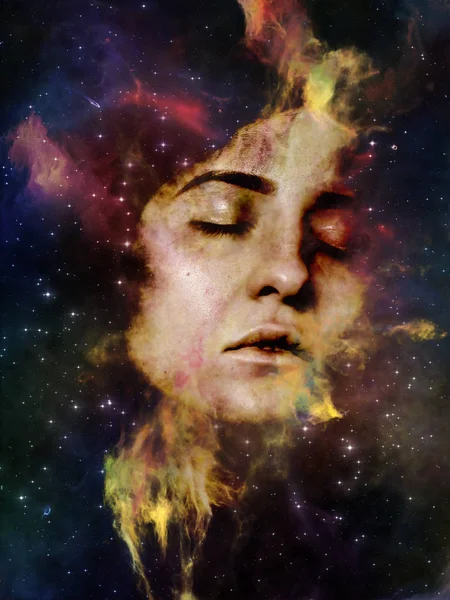 Nebula You Series Background Design Female Portrait Space Nebula Subject — Stock Photo, Image