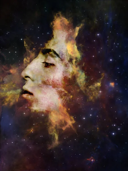 Nebula You Series Design Composed Female Portrait Space Nebula Metaphor — Stock Photo, Image