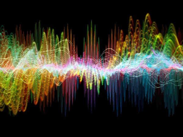 Серія Хвильових Функцій Абстрактний Дизайн Кольорових Синусоїдних Вібрацій Легких Фрактальних — стокове фото
