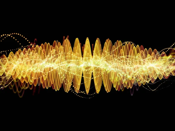 Wave Function series. Abstract design made of colored sine vibrations, light and fractal elements on the subject of sound equalizer, music spectrum and  quantum probability