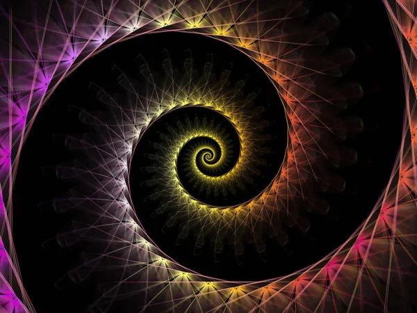 Spiral Geometry Series Backdrop Spinning Vortex Fractal Elements Subject Mathematics — Stock Photo, Image
