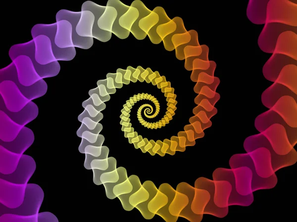 螺旋几何系列 几何学和科学学科中分形元素旋转涡的背景 — 图库照片