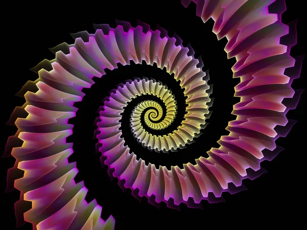 Спиральная Геометрия Художественная Абстракция Состоящая Вращающегося Вихря Фрактальных Элементов Предмет — стоковое фото