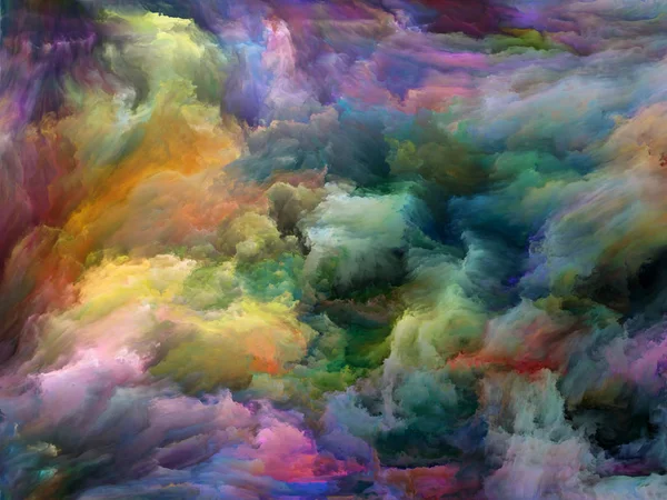Série Couleurs Abstraites Interaction Peinture Colorée Mouvement Sur Toile Sujet — Photo