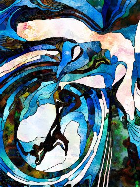 Lekeli Glass Forever serisi. organik anahtar sembollü kadın profili cevaplar ve iç bilgi arayışını simgeliyor.