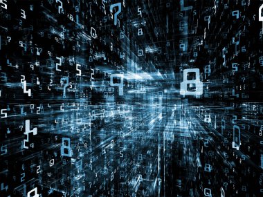 Dijital City serisi. Grafik bileşimi üç boyutlu Fraktallar ve bilgisayarlar, bilim, sanal gerçeklik ve modern teknoloji konu numaralarını