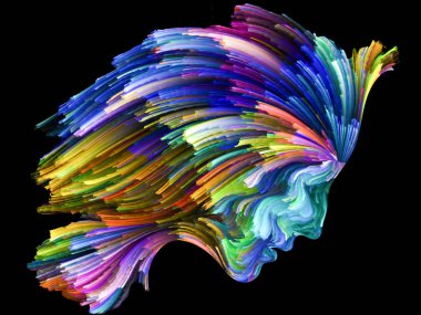 Hayal serisi boya. Kadın profili, yaratıcılık, hayal gücü, Maneviyat ve sanat konuda canlı boya ile idam