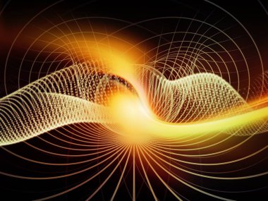 Teknoloji alanı serisi. Dalgalar, Izgaralar ve ışıklar teknoloji, bilim ve bilgisayar bilgi dünyasını konu kompozisyon