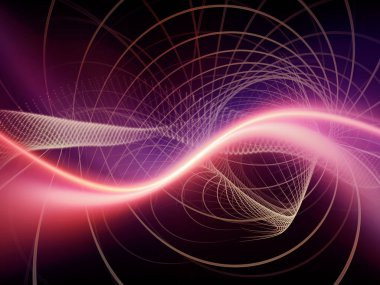 Teknoloji alanı serisi. Dalgalar, Izgaralar ve ışıklar teknoloji, bilim ve bilgisayar bilgi dünyası konusunda yapılmış soyut tasarım