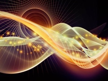 Teknoloji alanı serisi. Teknoloji, bilim ve bilgisayar bilgi dünyasına konuda kavramı mecaz olarak dalgalar, Izgaralar ve ışıklar yaratıcı düzenleme