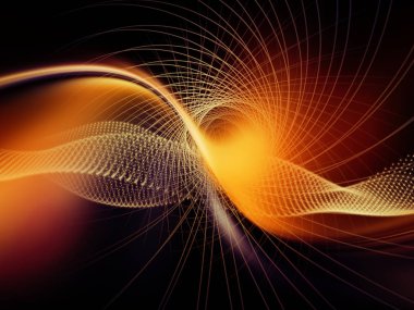 Teknoloji alanı serisi. Tasarım projeleri için fon olarak hizmet etmek için dalgalar, Izgaralar ve ışıklar yapılmış teknoloji, bilim ve bilgisayar bilgi dünyası ile ilgili