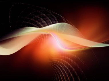 Teknoloji alanı serisi. Dalgalar, Izgaralar ve ışıklar projeler teknoloji, bilim ve bilgisayar bilgi dünyası için kompozisyon
