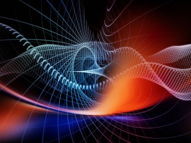 Teknoloji alanı serisi. Teknoloji, bilim ve bilgisayar bilgilerin dünya üzerinde zemin tasarımı dalgalar, Izgaralar ve ışıklar için çalışır