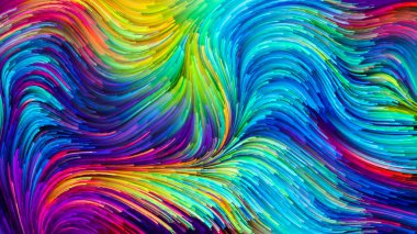 Hareket içinde renk serisi. Tasarım, yaratıcılık ve hayal gücü ekranlar ve mobil cihazlar için duvar kağıdı olarak kullanmak için bu konuda bir metafor olarak akan boya desen tasarım oluşur