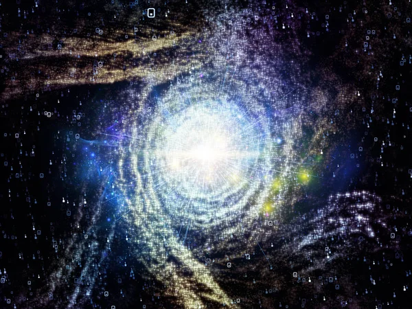 Mathe Universum Serie Optisch Ansprechender Hintergrund Aus Ziffern Und Raumelementen — Stockfoto