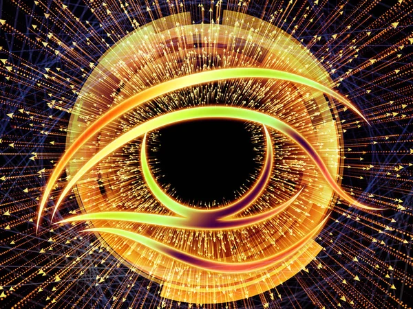 Eye Knowledge Series Composición Del Icono Del Ojo Flecha Estalló — Foto de Stock