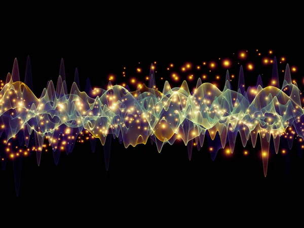 Serie Wave Function Diseño Compuesto Por Vibraciones Sinusoidales Colores Luz —  Fotos de Stock