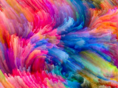 Doku serisi renk. Dijital boya ve fraktal bulutların üstünde dinamik arka planlar ve boyutlu arka arka plan tasarımı