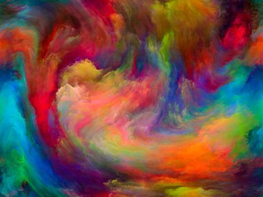 Soyut Arkaplan serisi. Renk arkaplanı ve sanat, yaratıcılık ve hayal gücü konularında tuval üzerinde hareket