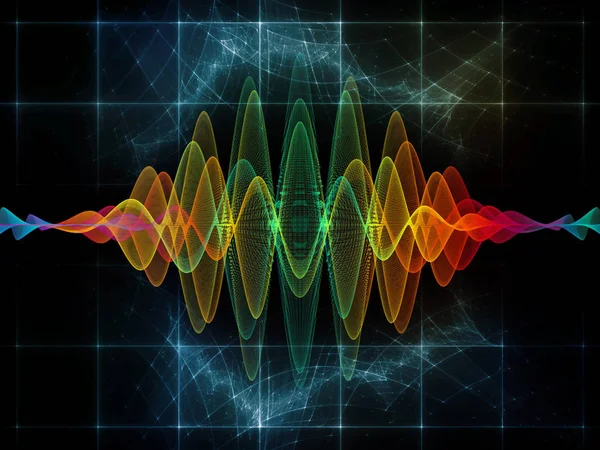 Dalga fonksiyonu serisi. Sanatsal arka plan yaptı renkli sinüs titreşimleri, ışık ve ses ekolayzer, projelerde birlikte kullanılması fraktal öğeleri için müzik spektrum ve kuantum olasılık