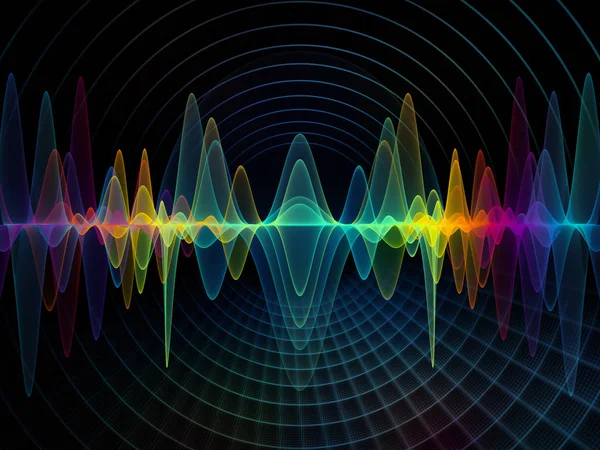 Серия Wave Function Состав Цветных Синусовых Вибраций Легких Фрактальных Элементов — стоковое фото