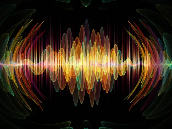 Серия Wave Function Состав Цветных Синусовых Вибраций Светлых Фрактальных Элементов — стоковое фото