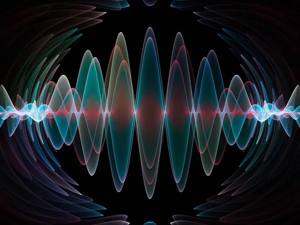 Dalga fonksiyonu serisi. Zemin renkli sinüs titreşimler, ışık ve ses ekolayzer, müzik konusunda tasarımlar tamamlayacak fraktal öğeleri spektrum ve kuantum olasılık