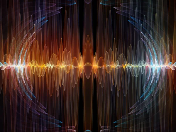 Wave Function Series Background Composition Colored Sine Vibrations Light Fractal — Stock Photo, Image