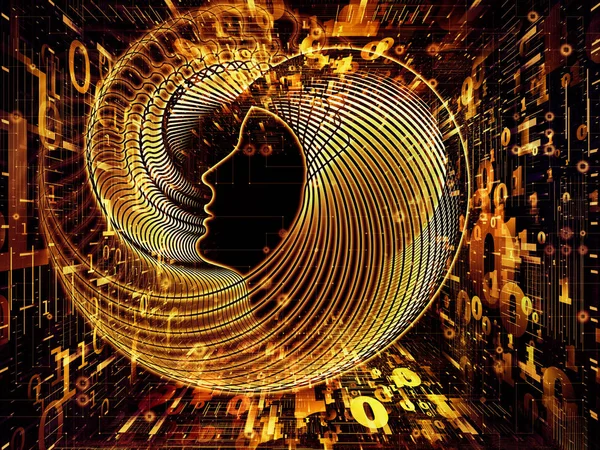 Adam ve numaraları serisi. Sembolik insan profili ve basamak mecazi ilişki bilim, bilgi teknolojileri ve eğitim ile kompozisyon