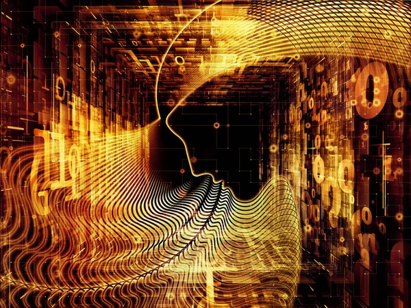 Adam ve numaraları serisi. Tasarım projeleri için fon olarak hizmet etmek için sembolik insan profili veya rakamdan yapılan bilim, bilgi teknoloji ve eğitim ile ilgili