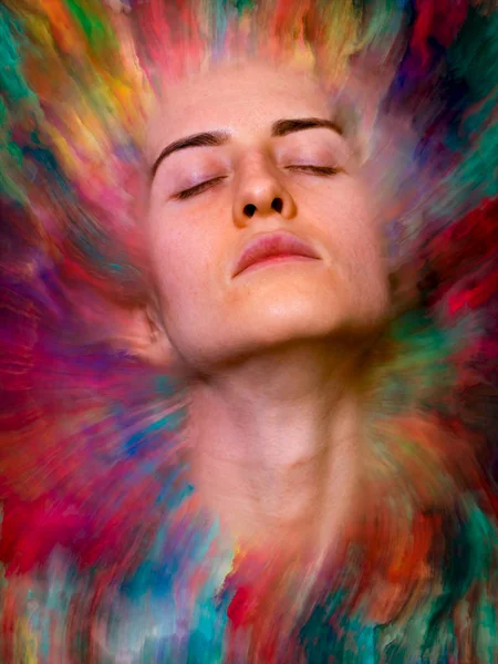 Dünya serisi. Duygular, duygular, iç dünya, yaratıcılık ve hayal gücü konularında kadın portresinin etkileşimi.