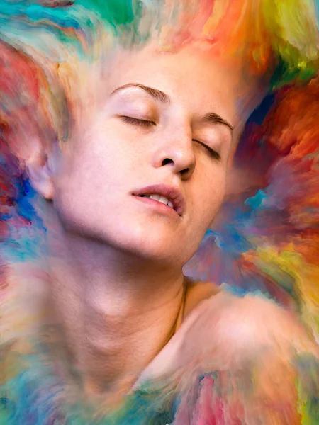 Dünya serisi. Duygular, duygular, iç dünya, yaratıcılık ve hayal gücü konularında kadın portresinin etkileşimi.