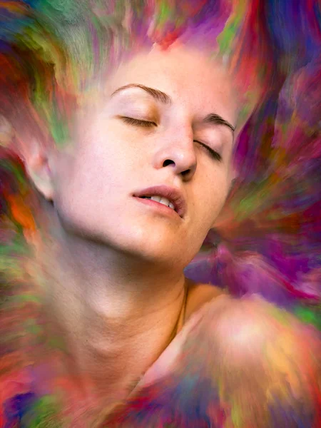 Dünya serisi. Duygular, duygular, iç dünya, yaratıcılık ve hayal gücü konularında kadın portresinin etkileşimi.