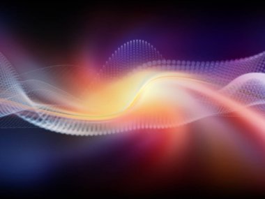 Teknoloji alanı serisi. Dalgalar, Izgaralar ve ışıklar projeler teknoloji, bilim ve bilgisayar bilgi dünyası için kompozisyon